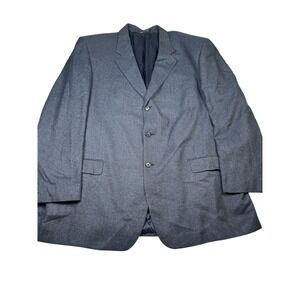 Roger Stuart Clothes Blazer Jacket Mens 52 Blue Silk Notch Lapel Single Breasted